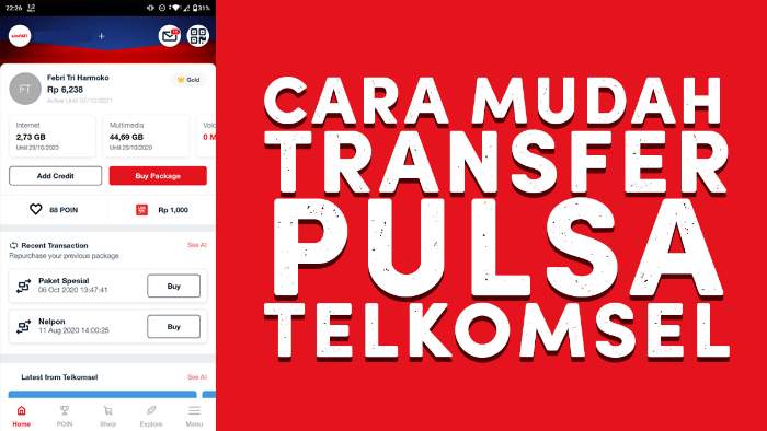 Cara Transfer Pulsa Telkomsel ke Sesama Telkomsel