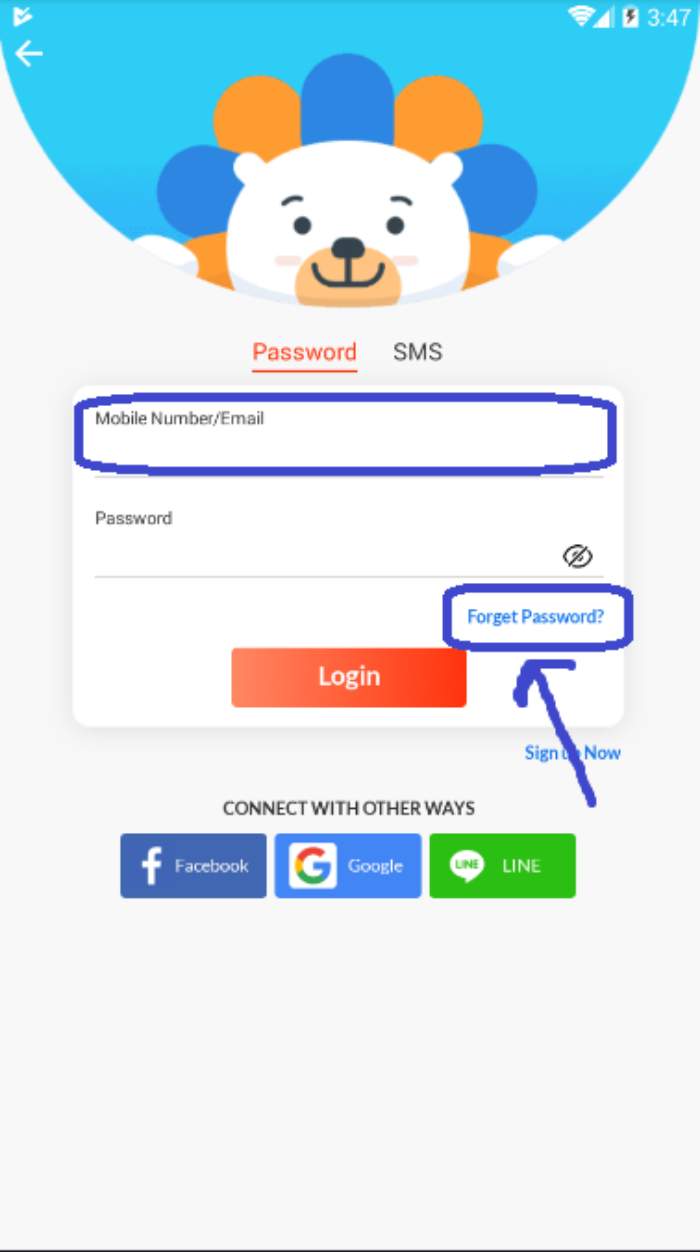 Jika ada pemberitahuan bahwa nomor HP atau password yang dimasukkan salah, maka silahkan pilih opsi “Lupa Password” untuk mengatasi masalah tersebut.
